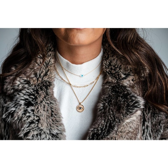 *Jasmin* Dainty Evil Eye Necklace - Picture 2 of 5